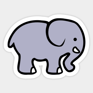 Blue Gray Elephant Cartoon Design Sticker